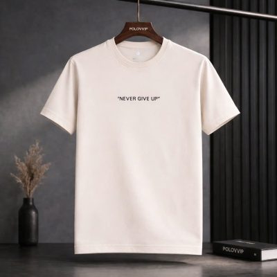 Áo Thun Nam Cổ Tròn Never Give Up – T1