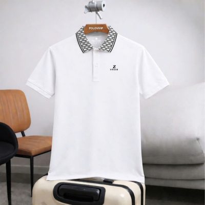 Áo Polo Nam Phối Cổ Họa Tiết Monogram – P5