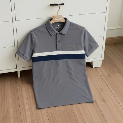 Áo Polo Nam Phối Sọc Ngang & Họa Tiết Cá Sấu – P64