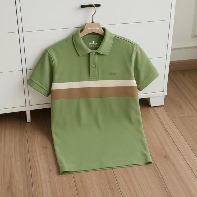 Áo Polo Nam Phối Sọc Ngang & Họa Tiết Cá Sấu – P64