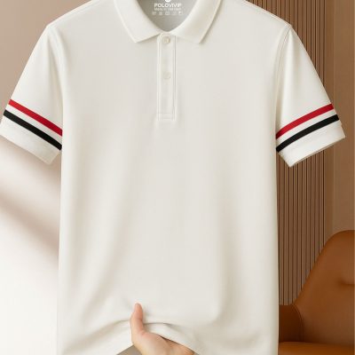 Áo Polo Nam Phối Bo Tay Sọc – P52