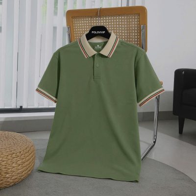 Áo Polo Nam Phối Bo Cổ Sọc – P65