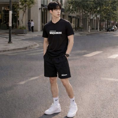 Bộ Cổ Tròn Nam In Chữ – CT 12