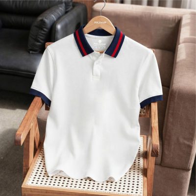 Áo Polo Nam Phối Cổ Navy- P68